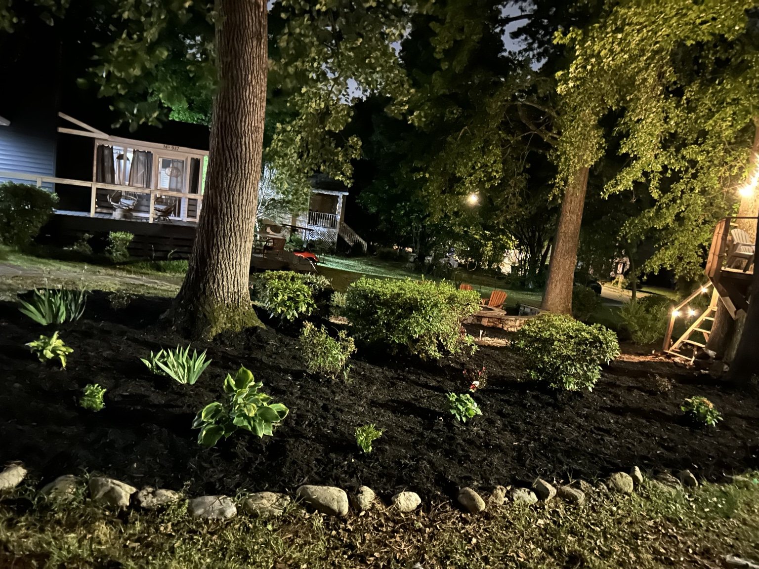 Landscaped beds and trees by Watershed Landscaping